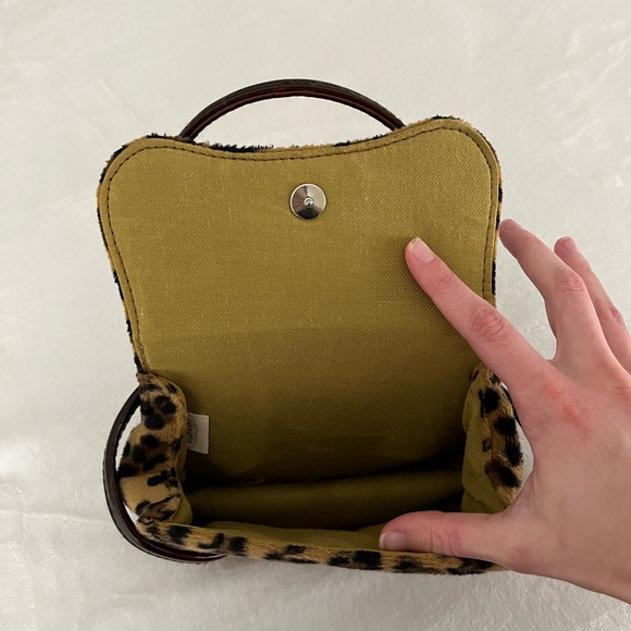 Cheetah Leopard Print Pocketbook Purse Leather Handle Cute 7x6” inches CLEAN - Picture 4 of 4